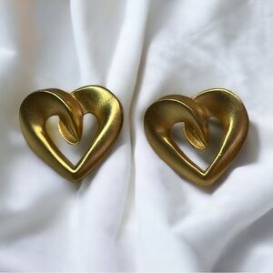 Vintage 90a Gold Heart Earrings by Anne Klein